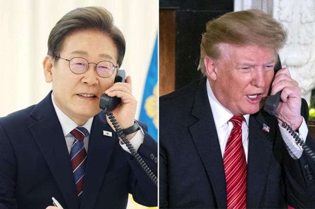 李在明同美国总统特朗普通电话