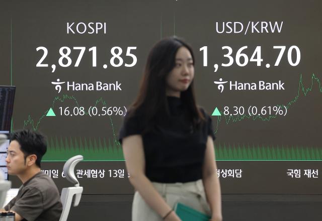 10일 오후 서울 중구 하나은행 딜링룸 현황판에 코스피 종가가 표시돼 있다 사진연합뉴스