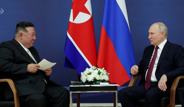 Kim Jong-un sends message to Putin to coincide with first anniversary of military pact with Russia