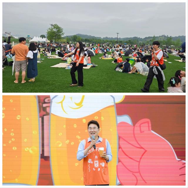 노관규 순천시장이 오천그린광장에서 열린 2025 순천비어페스타에서 인사말을 하고 있다 사진순천시