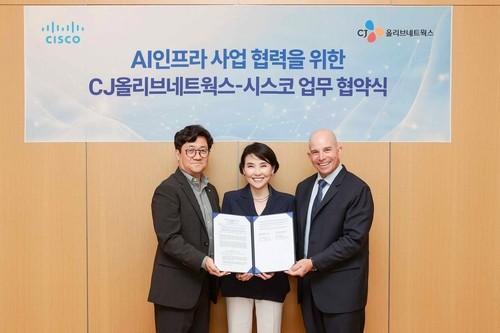 CJ올리브네트웍스와 시스코가 업무 협약을 체결했다 사진CJ올리브네트웍스