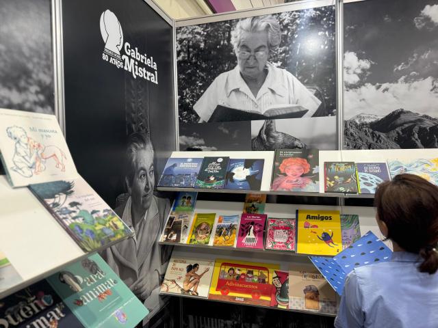 A visitor explores the Chilean booth at the Seoul International Book Fair at COEX in southern Seoul on June 18 2025