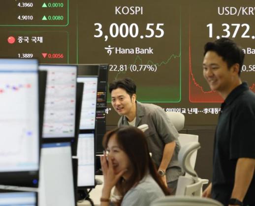[포토] 장중 3,000 돌파한 코스피