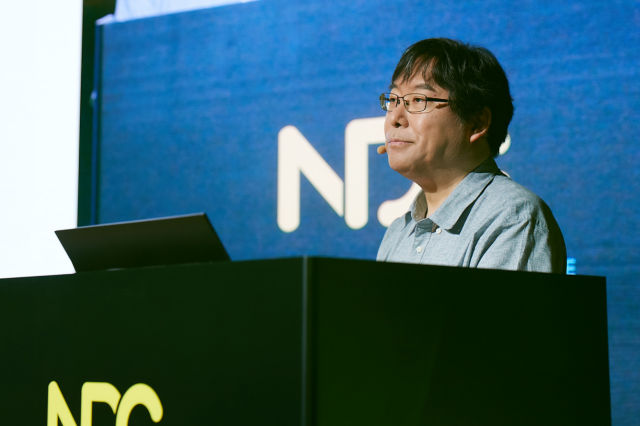 박용현 넥슨게임즈 대표가 24일 경기 창조경제혁신센터에서 열린 NDC2025에서 기조강연을 하고있다 사진넥슨