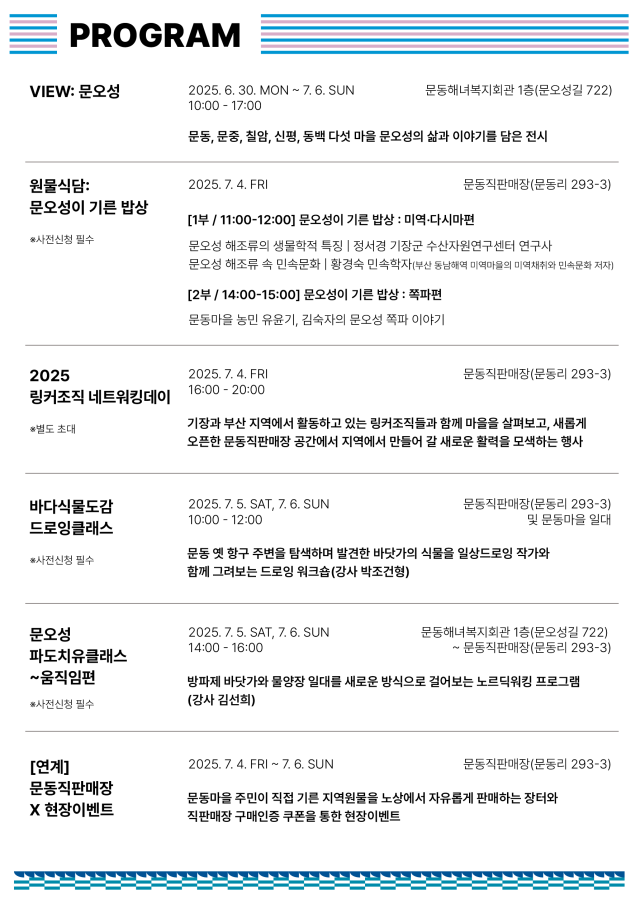 문오성 WEEK’ 프로그램 안내문사진기장군