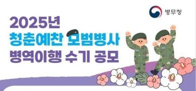 병무청, 청춘예찬 모범병사 병역이행 수기 공모전 개최