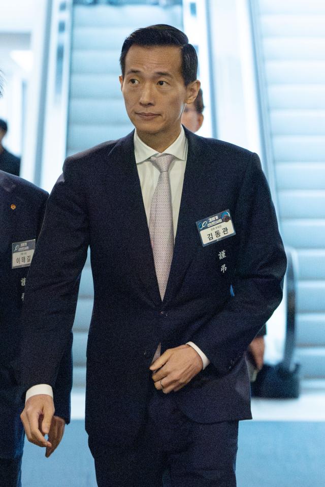 김동관 한화그룹 부회장이 지난 1월 서울 중구 대한상공회의소에서 열린 2025년 경제계 신년인사회에 참석하고 있다 사진유대길 기자 dbeorlf123ajunewscom