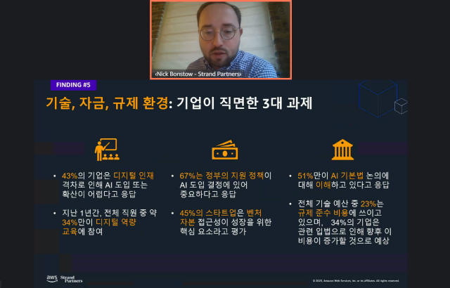 닉 본스토우Nick Bonstow 스트랜드 파트너스Strand Partners 디렉터 발표 화면 사진AWS코리아
