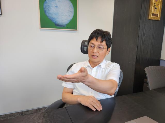 김재순 티맵모빌리티 CTO가 아주경제와 인터뷰를 진행하고 있다 사진티맵모빌리티