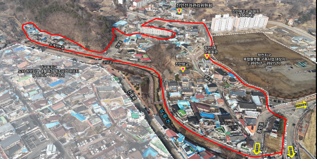2026년 도시 취약지역 생활여건 개조사업로 선정된 진안읍 군상지구 대상지사진진안군