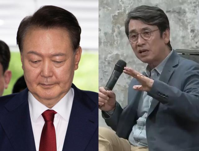 좌윤석열 전 대통령 우유시민 작가  출처  연합뉴스 및 유튜브 김어준의 다스뵈이다