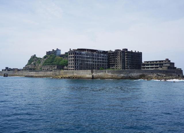 유람선에서 바라본 군함도의 모습 사진서경덕 교수