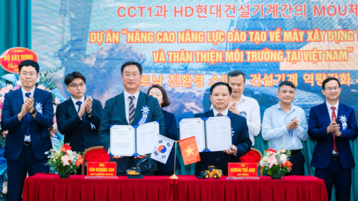 HD Hyundai Construction Equipment hợp tác với CCT1 đào tạo nguồn nhân lực thiết bị xây dựng thông minh tại Việt Nam