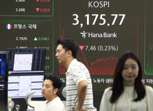 코스피, 장중 3200 돌파에도 하락 마감…차익매물에 상승세 꺾여