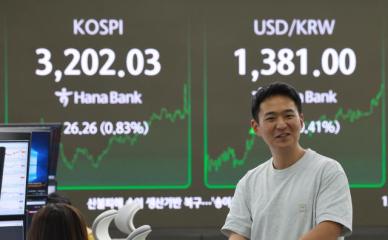 KOSPI指数时隔3年10个月首次重返3200点