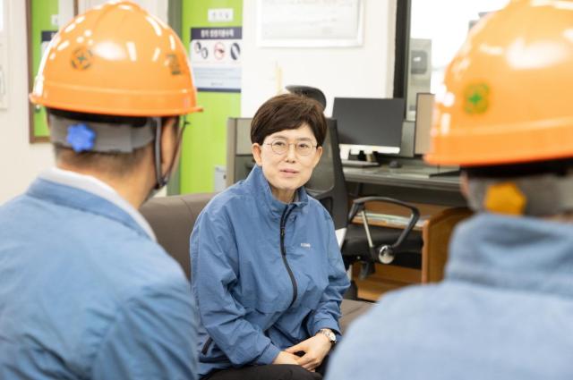 KOGAS CEO Choi Yeon-hye discusses safety of LNG distribution sites ahead of monsoon downpour Courtesy of KOGAS