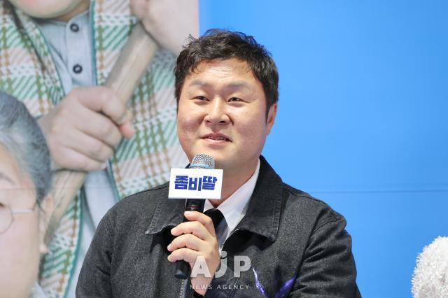 Actor Yoon Kyung-ho speaks during a press event for My Daughter is a Zombie at Megabox COEX in southern Seoul on July 21 2025 AJP Han Jun-gu