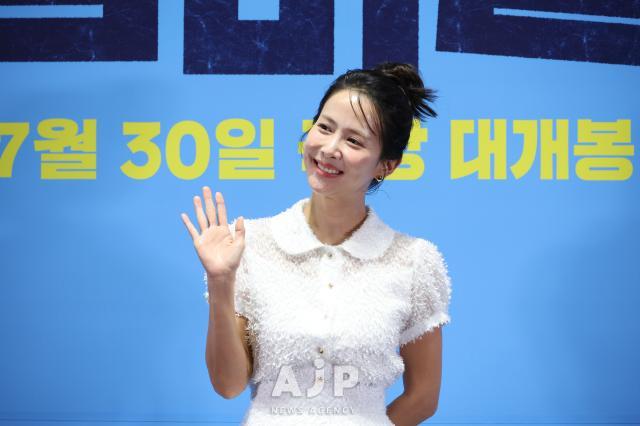 Actress Cho Yeo-jeong poses for a photo during a press event for My Daughter is a Zombie at Megabox COEX in southern Seoul on July 21 2025 AJP Han Jun-gu