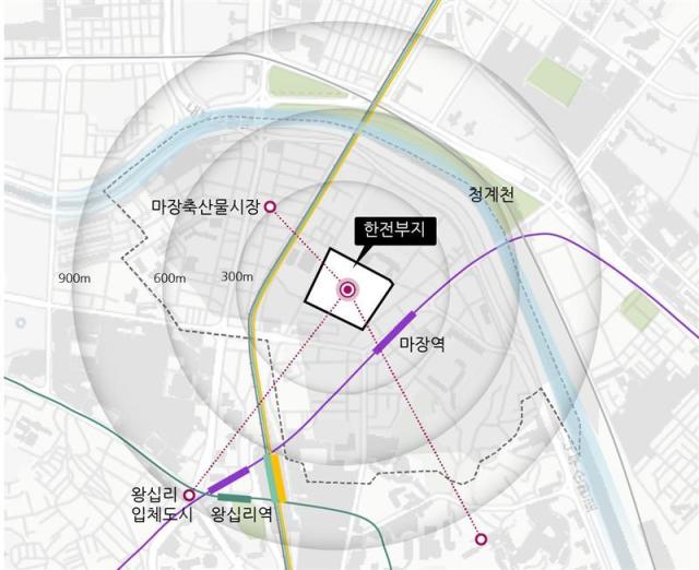마장동 한전물류센터 부지 위치도사진BS한양