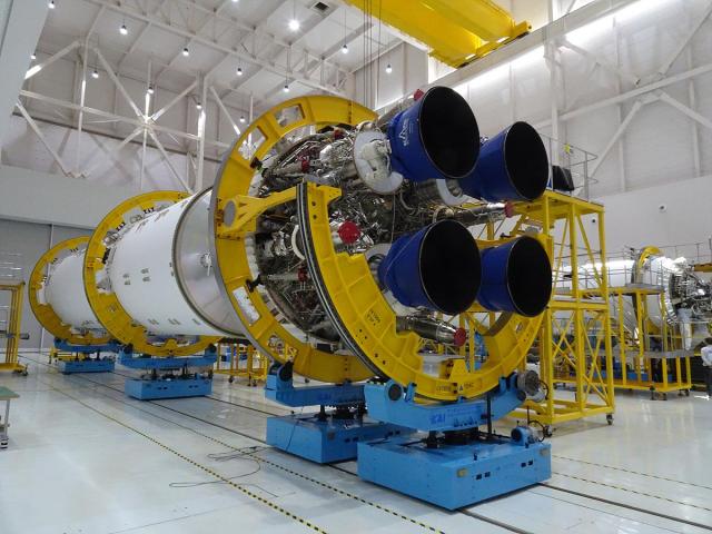 Nuri rocket segments in assembly the rocket scheduled to launch in November Courtesy of the Korea Aerospace Administration