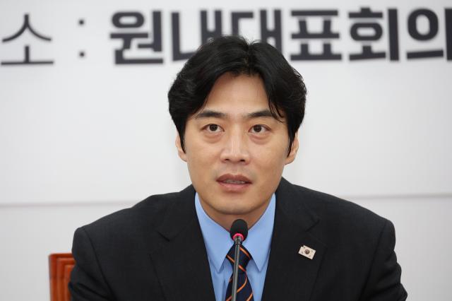 한준호 더불어민주당 최고위원이 지난 7일 서울 여의도 국회에서 열린 더불어민주당 검찰 조작기소대응 TF 발대식에서 발언하고 있다 사진연합뉴스