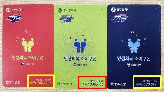 광주시가 제작한 민생회복 소비쿠폰 사진인터넷