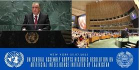 UN adopts Tajikistan-led resolution on AI for sustainable development in Central Asia