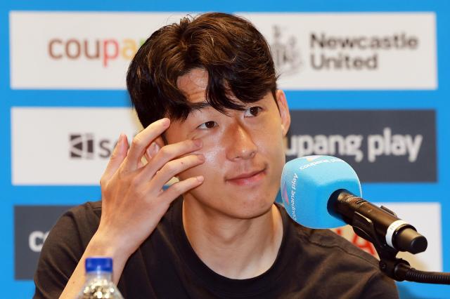 잉글랜드 프로축구 토트넘 손흥민이 2일 서울 영등포구 IFC 더포럼에서 열린 2025 쿠팡플레이 시리즈 기자회견에 참석해 있다 사진연합뉴스
