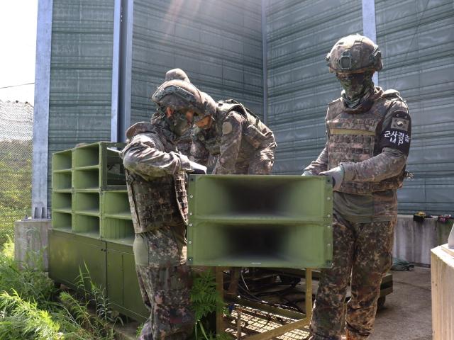 韓国軍、対北朝鮮拡声器撤去作業2日で完了
