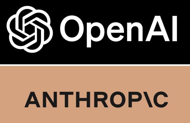 Logo of OpenAI and Anthropic two leading generative AI model companies