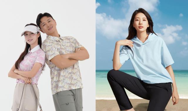 마운티아 칼린선바이저왼쪽와 K2 시원서커 우븐 반팔 후디 사진각 사