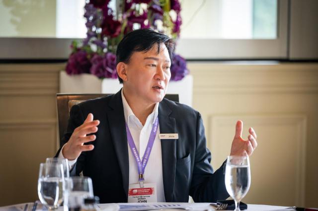 Samsung Biologics CEO John Rim speaks during a press conference held on the sidelines of this years Bio USA in Boston Courtesy of Samsung Biologics