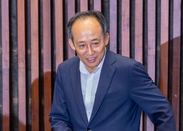 추경호 국민의힘 의원이 지난 4일 국회에서 열린 의원총회에 입장하고 있다 사진연합뉴스