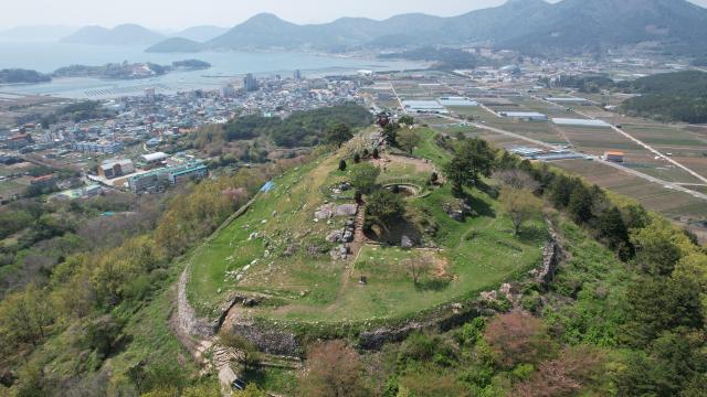 거제 수정산성 전경2항공도판 동→서