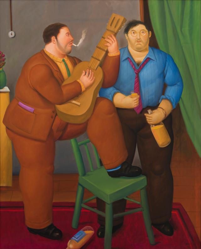 아트오브더월드 - 페르난도 보테로 두 친구 Oil on canvas 167x135cm 2012