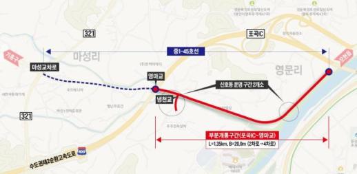 용인시, 포곡읍 마성리와 영문리 잇는 연결도로 25일 일부구간 부분개통
