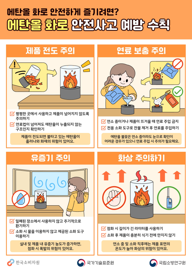 에탄올 화로 화재사고 예방을 위한 홍보 포스터 사진산업통상자원부