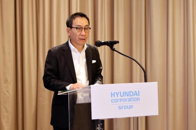 정몽혁 현대코퍼레이션 회장이 올해 초 진행된 2025 글로벌전략회의GSC에서 발언하는 모습 사진현대코퍼레이션