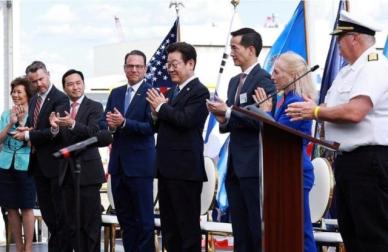 李대통령 한화 필리조선소 방문, 안보선 명명식…마스가 기적 현실로