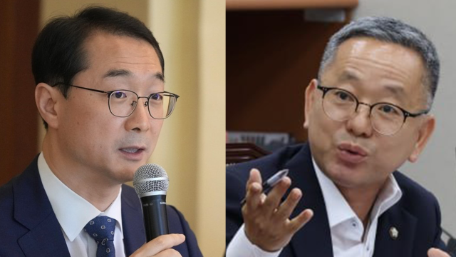 김건 국민의힘 의원왼쪽과 김문수 더불어민주당 의원오른쪽 사진연합뉴스
