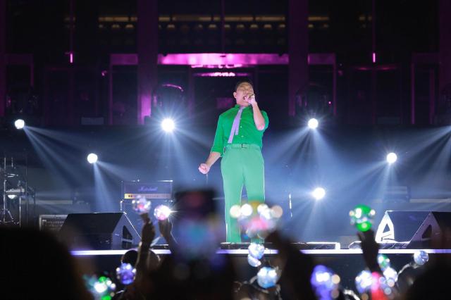 Singer PSY performs at the eve celebration of the 80th Liberation Day titled Korea Has Survived held on the lawn of the National Assembly in Yeouido Seoul at 815 pm on August 14 the day before the 80th anniversary AJUNEWS Yoo Dae-gil dbeorlf123ajunewscom