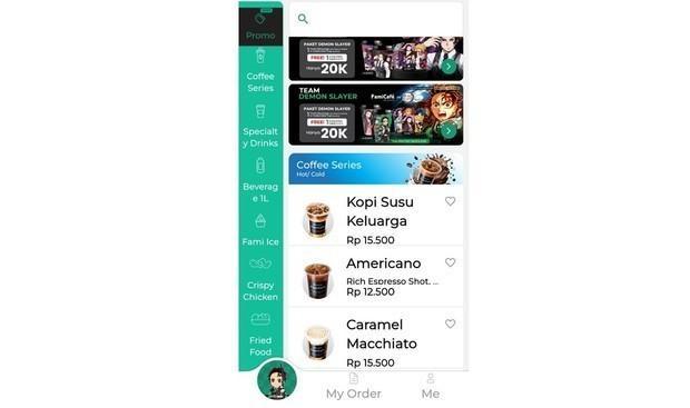 패밀리마트 인도네시아가 도입한 애플리케이션 홈 화면