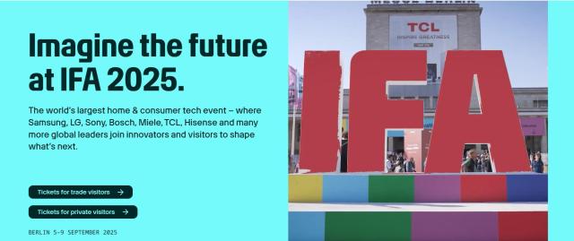 국제가전박람회IFA 2025가 오는 5일현지시간부터 9일까지 독일 베를린 메세Messe Berlin 전시장에서 개최된다 사진IFA 2025 홈페이지 캡처