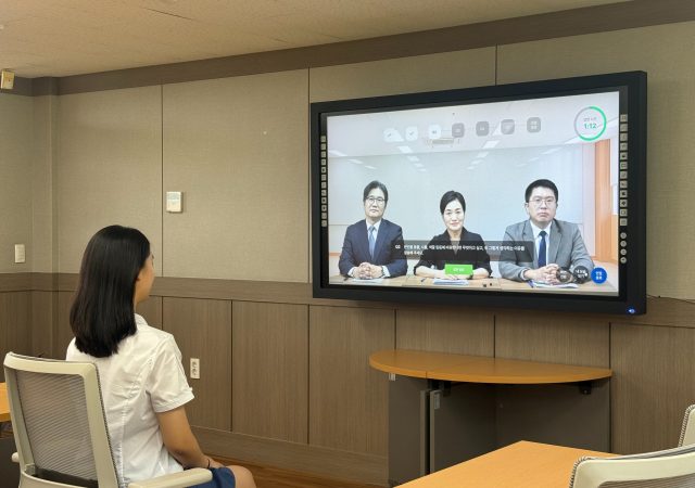 PEN AI를 이용한 모의면접 모습사진부산시교육청