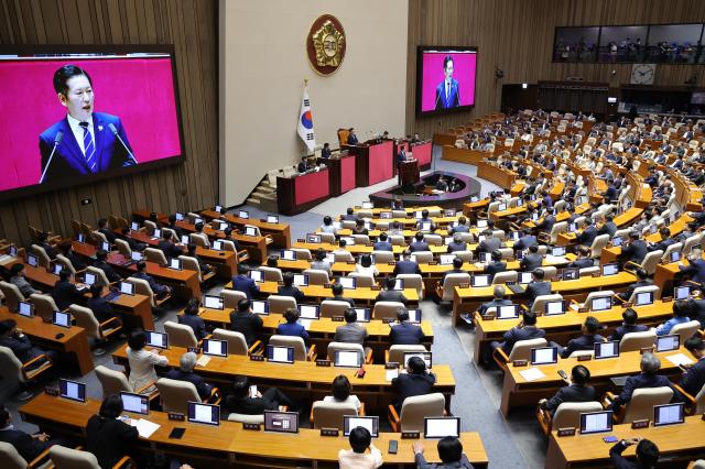 [포토] 교섭단체 대표 연설하는 정청래 대표