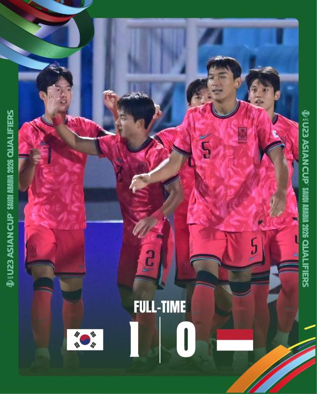 이민성호가 2026 아시아축구연맹AFC 23세 이하U-23 아시안컵 본선 진출을 확정했다 사진AFC SNS