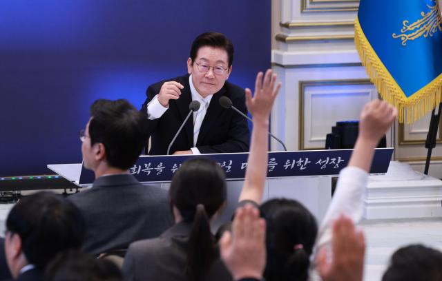 이재명 대통령 취임 100일 기자회견 사진대통령실통신사진기자단