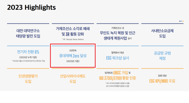 삼성중공업은 중대재해 제로를 기치로 내걸었다 자료삼성중공업