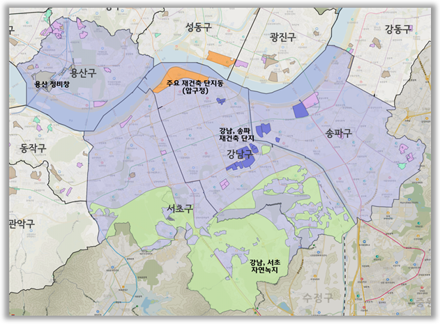강남3구 용산구 토허구역 재지정 현황 사진서울시
