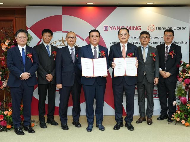 ハンファオーシャン、陽明海運の大型コンテナ船7隻を受注…2兆ウォン規模